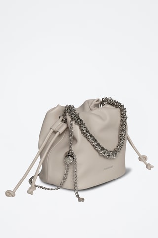 Bolso saco de piel de serraje Maguy - Beige