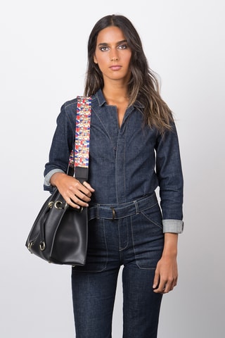 Bolso saco de piel Paradis - Negro