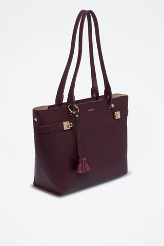 Bolso shopper de piel Jasmine - Burdeos