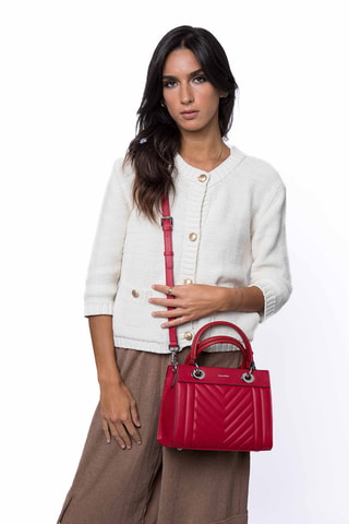 Bolso de piel Paoline - Rojo