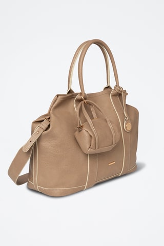 Bolso de piel y bolso de mano Never - Topo