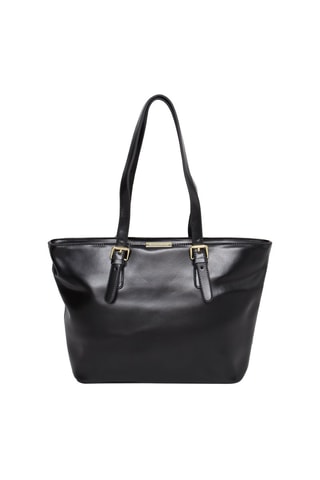 Bolso shopper de piel - Negro