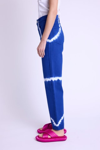 Rechte Jeans Tie and Dye Hoge Taille - Blauw