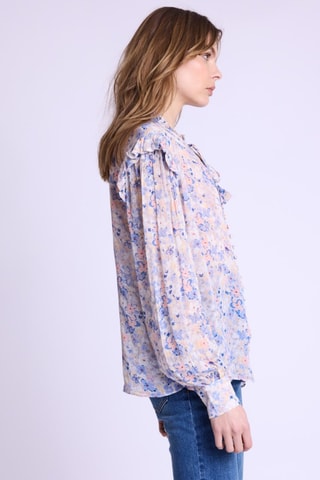 Blouse Regular Fit - Beige - Beige, blauw en roze