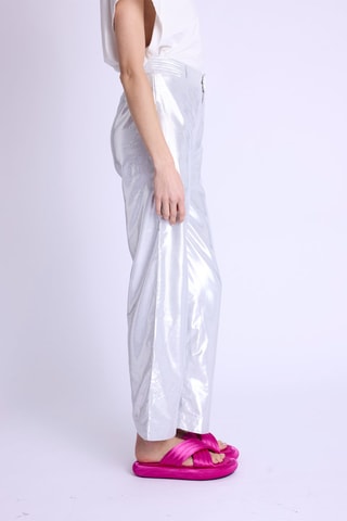 Broek Hoge Taille - Zilverkleurig
