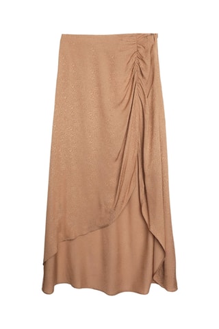 Lange Asymmetrische Rok - Camel