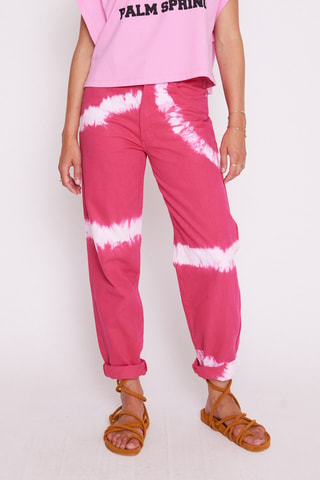 Jeans met tie and dye - Fuchsia - Paars