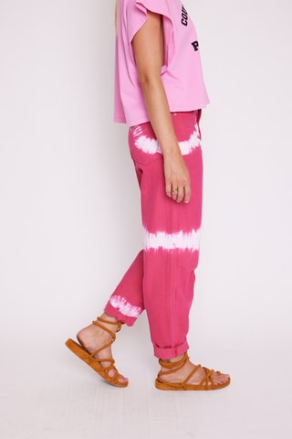 Jeans met tie and dye - Fuchsia - Paars