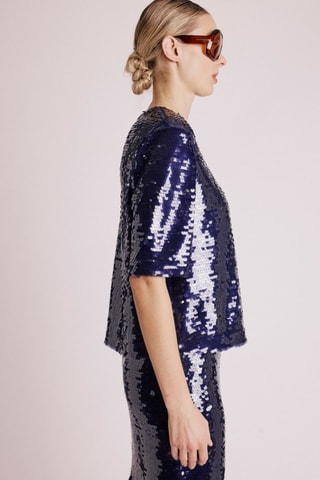 Top met Pailletten - Blauw