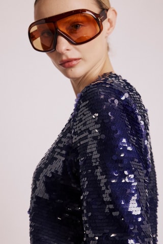 Top met Pailletten - Blauw