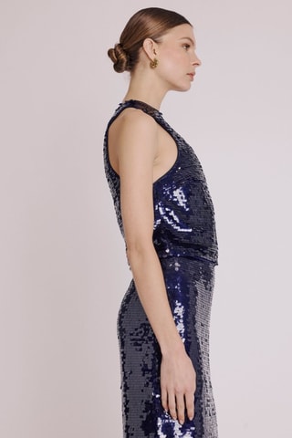 Top met Pailletten - Blauw
