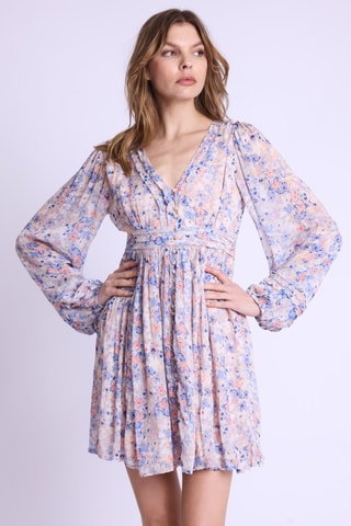 Jurk - Roze - Wit, blauw en roze