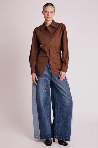 Blouse Slim Fit - Bruin