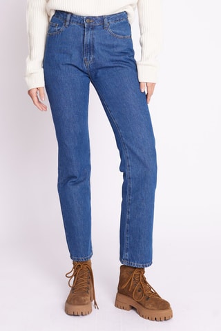Jeans Hoge Taille Flare Cut - Marineblauw