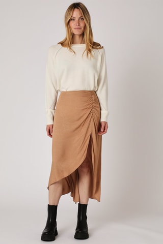 Asymmetrisch Rok Hoge Taille Camel