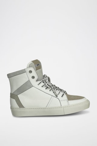Hoge Leren Sneakers - Wit - Wit