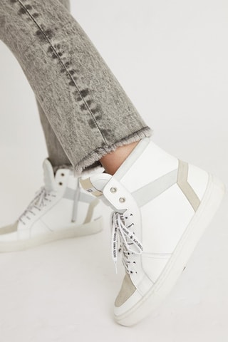Hoge Leren Sneakers - Wit - Wit