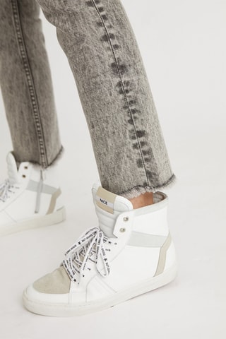 Hoge Leren Sneakers - Wit - Wit