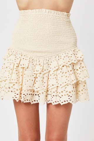 Rok met ruches - Beige