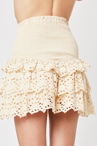 Rok met ruches - Beige