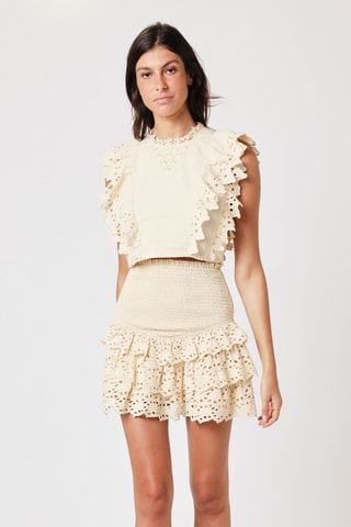 Rok met ruches - Beige