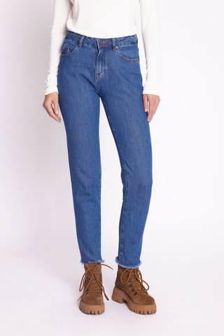 7/8 Jeans Slim Fit Hoge Taille - Blauw