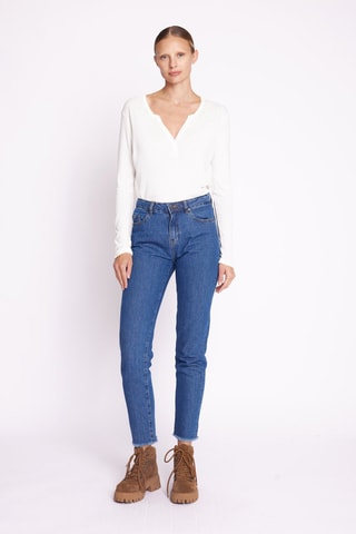 7/8 Jeans Slim Fit Hoge Taille - Blauw