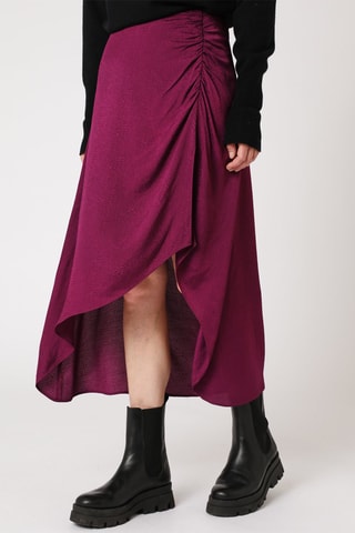 Asymmetrisch Rok Hoge Taille Donkerpaars