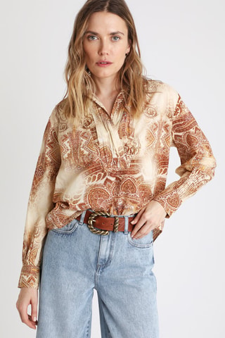 Top Beige en Bordeauxrood - Beige en rood