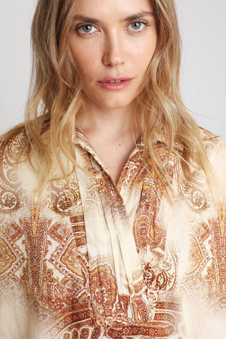 Top Beige en Bordeauxrood - Beige en rood
