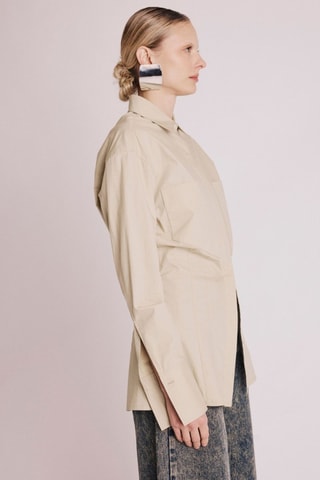 Blouse slim fit - Beige