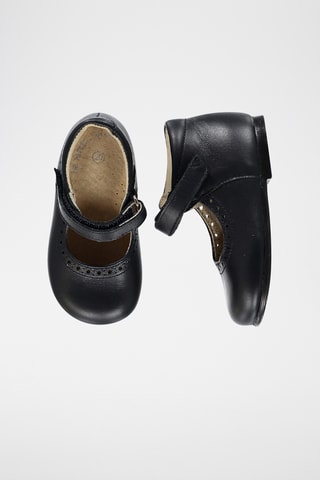 Babies en cuir - Bleu marine
