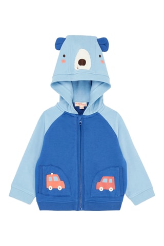 Gilet à motifs voitures et tête d'animal pour bébé garçon - Bleu