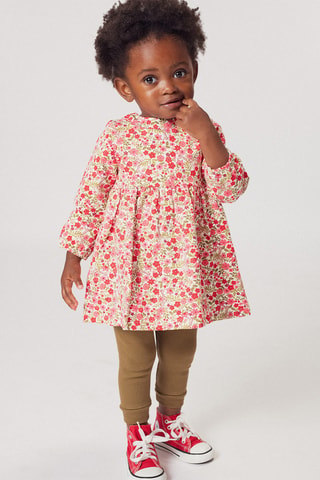 Robe et legging - Kaki et écru
