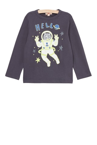 T-shirt à motif tigre astronaute - Gris