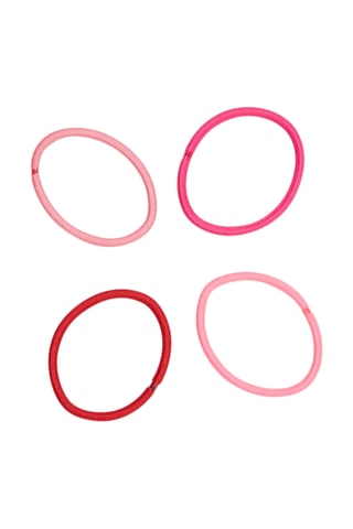 20 élastiques pour cheveux - Rouge et rose
