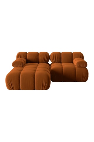 Canapé d'angle gauche modulable Tropea - Terracotta - 3 places - Toucher velours
