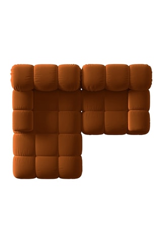 Canapé d'angle gauche modulable Tropea - Terracotta - 3 places - Toucher velours