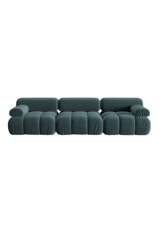 Canapé modulaire Cortina - Turquoise - 3 places - Toucher velours