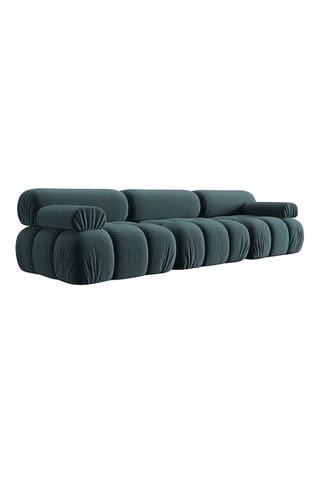 Canapé modulaire Cortina - Turquoise - 3 places - Toucher velours