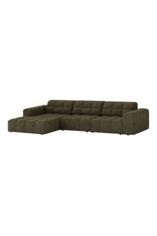 Canapé d’angle gauche Chicago - Vert foncé - 4 places - En tissu chenille
