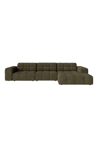 Canapé d’angle droit Chicago - Vert foncé - 4 places - En tissu chenille