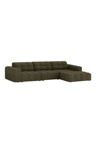 Canapé d’angle droit Chicago - Vert foncé - 4 places - En tissu chenille