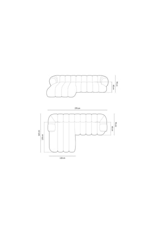 Canapé d'angle gauche Koge - Beige foncé - 5 places - En polyester