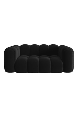 Canapé Astro - Noir - 2 places - En tissu velours