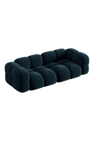 Canapé Loretto - Bleu pétrole - 4 places - En tissu velours