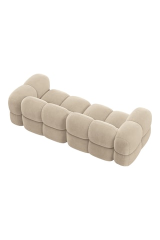 Canapé Lionel - Beige clair - 4 places - Tissu velours