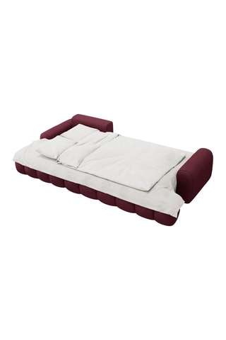 Canapé d’angle gauche convertible Linz - Bordeaux - 3 places - En tissu structurel
