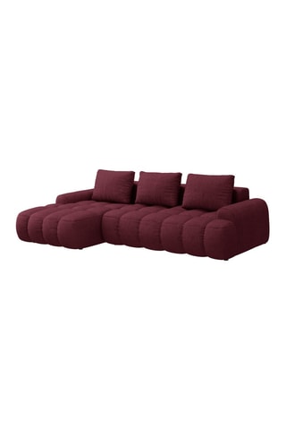 Canapé d’angle gauche convertible Linz - Bordeaux - 3 places - En tissu structurel