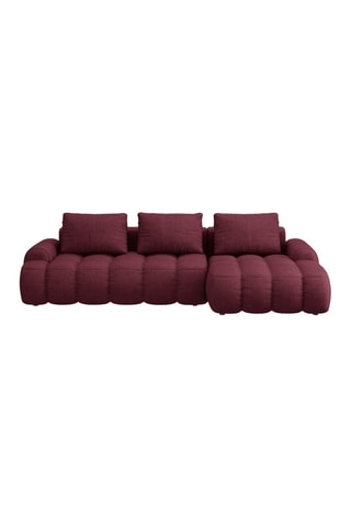 Canapé d’angle droit convertible Linz - Bordeaux - 3 places - En tissu structurel